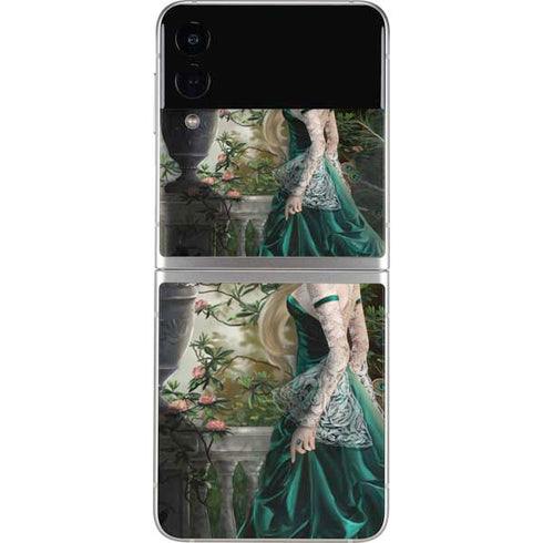 Woman with Peacocks by Nene Thomas Galaxy Z Flip4 5G Skin