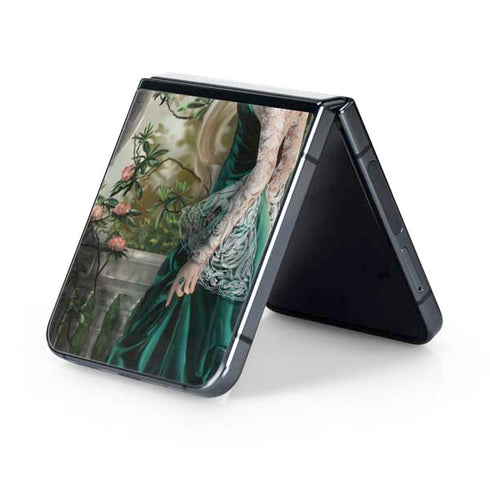 Woman with Peacocks by Nene Thomas Galaxy Z Flip5 5G Skin