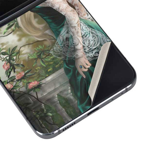 Woman with Peacocks by Nene Thomas Galaxy Z Flip5 5G Skin