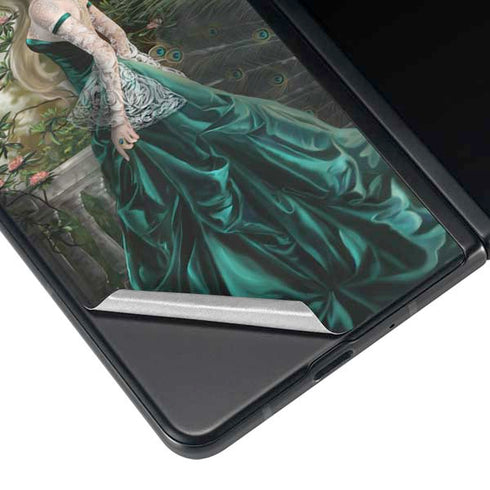 Woman with Peacocks by Nene Thomas Galaxy Z Fold3 5G Skin