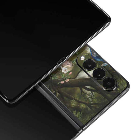 Woman with Peacocks by Nene Thomas Galaxy Z Fold3 5G Skin