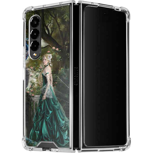 Woman with Peacocks by Nene Thomas Galaxy Z Fold4 5G Clear Case
