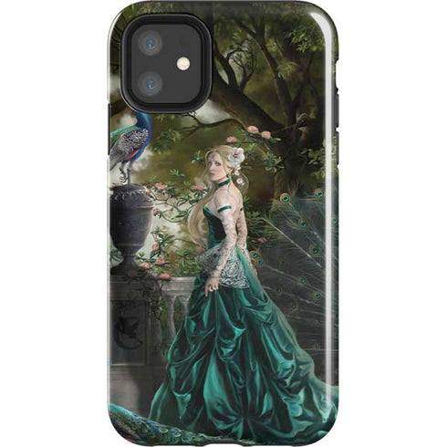 Woman with Peacocks by Nene Thomas iPhone 11 Impact Case