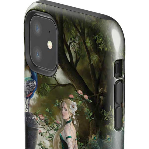 Woman with Peacocks by Nene Thomas iPhone 11 Impact Case