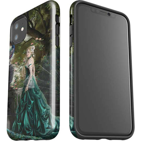 Woman with Peacocks by Nene Thomas iPhone 11 Impact Case