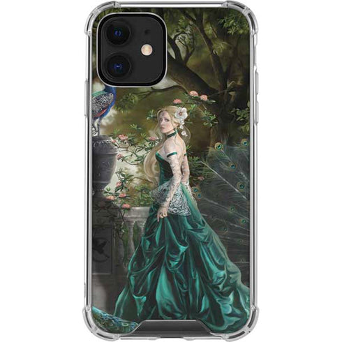 Woman with Peacocks by Nene Thomas iPhone 12 Clear Case