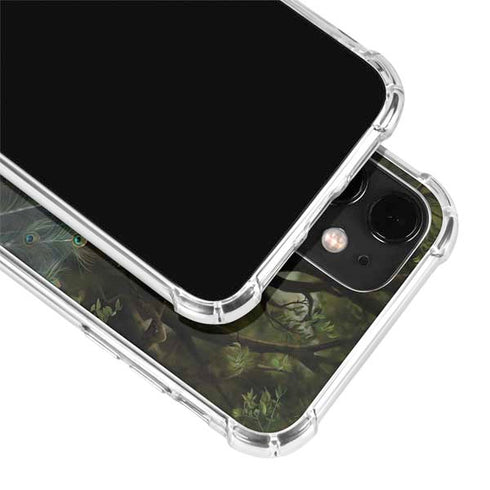 Woman with Peacocks by Nene Thomas iPhone 12 Clear Case