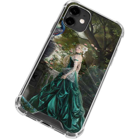 Woman with Peacocks by Nene Thomas iPhone 12 Clear Case
