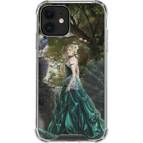 Woman with Peacocks by Nene Thomas iPhone 12 Mini Clear Case