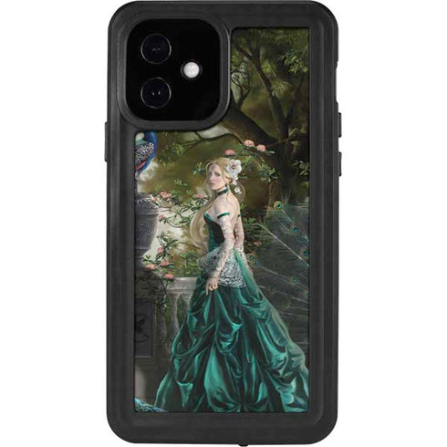 Woman with Peacocks by Nene Thomas iPhone 12 Waterproof Case