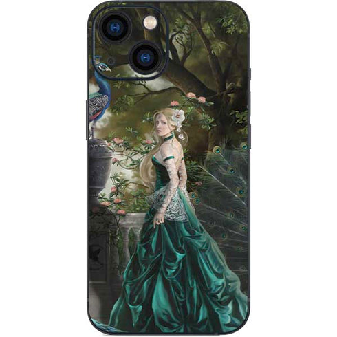 Woman with Peacocks by Nene Thomas iPhone 13 Mini Skin