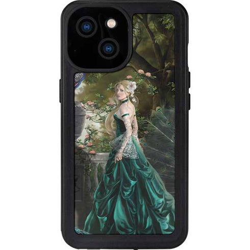 Woman with Peacocks by Nene Thomas iPhone 13 Mini Waterproof Case