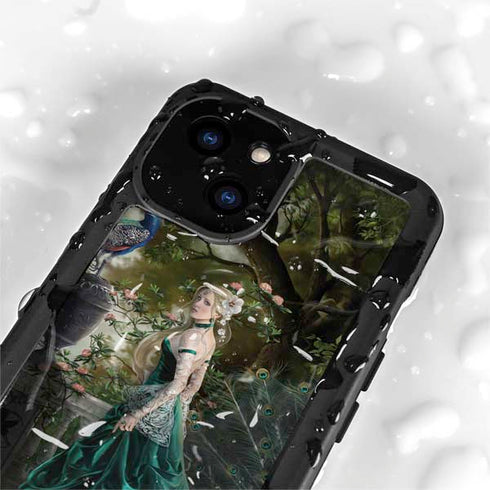 Woman with Peacocks by Nene Thomas iPhone 13 Mini Waterproof Case