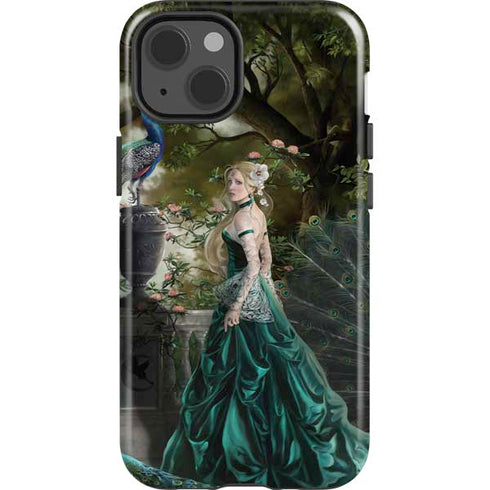 Woman with Peacocks by Nene Thomas iPhone 15 Impact Case