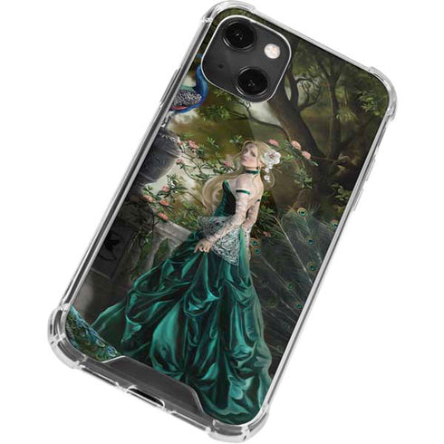 Woman with Peacocks by Nene Thomas iPhone 14 Plus Clear Case