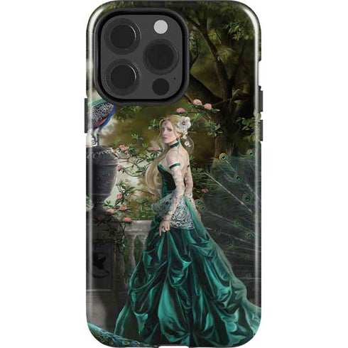 Woman with Peacocks by Nene Thomas iPhone 14 Pro Impact Case
