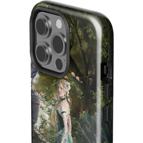 Woman with Peacocks by Nene Thomas iPhone 15 Pro Impact Case