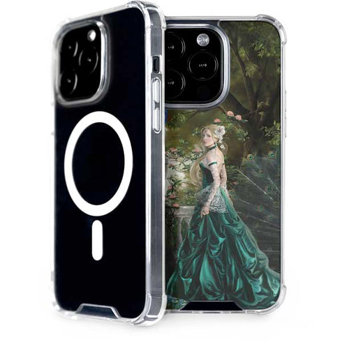 Woman with Peacocks by Nene Thomas iPhone 15 Pro MagSafe Case