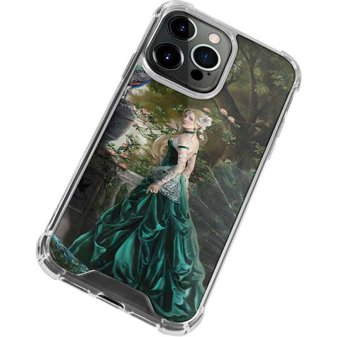 Woman with Peacocks by Nene Thomas iPhone 15 Pro Max Clear Case