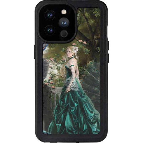 Woman with Peacocks by Nene Thomas iPhone 14 Pro Max Waterproof Case