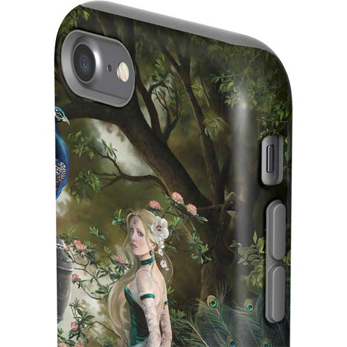 Woman with Peacocks by Nene Thomas iPhone SE (2nd & 3rd Gen) Pro Case