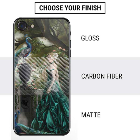 Woman with Peacocks by Nene Thomas iPhone SE (2nd & 3rd Gen) Skin