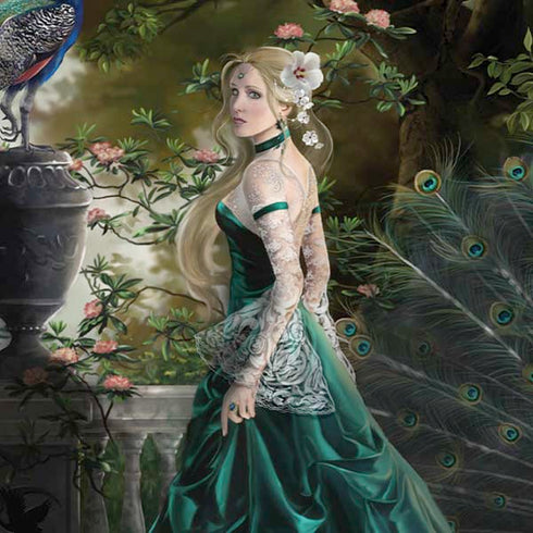 Woman with Peacocks by Nene Thomas iPhone XR Skin