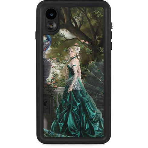 Woman with Peacocks by Nene Thomas iPhone XR Waterproof Case