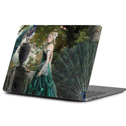 Woman with Peacocks by Nene Thomas Apple MacBook Pro 13-inch Skin