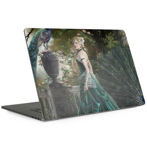 Woman with Peacocks by Nene Thomas Apple MacBook Pro 15-inch Skin