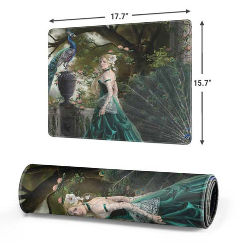 Woman with Peacocks by Nene Thomas Gaming Mouse Pad