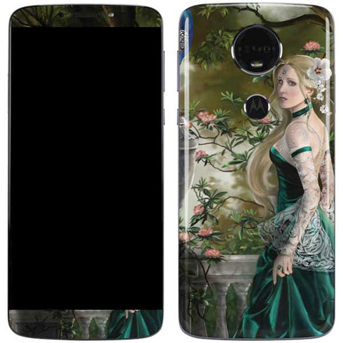 Woman with Peacocks by Nene Thomas Moto E5 Plus Skin