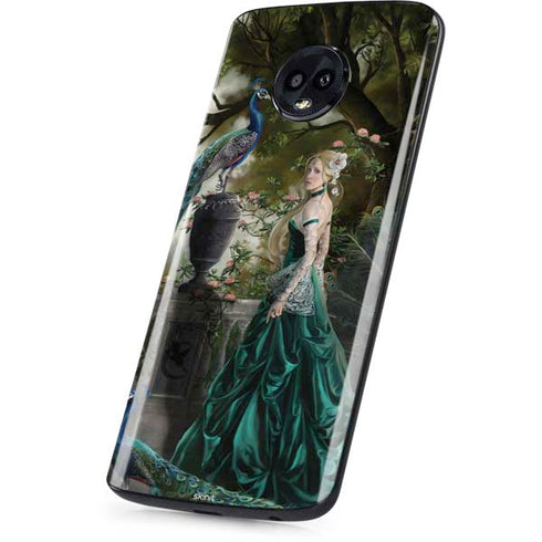 Woman with Peacocks by Nene Thomas Moto G6 Skin