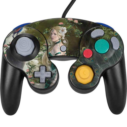 Woman with Peacocks by Nene Thomas Nintendo GameCube Controller Skin