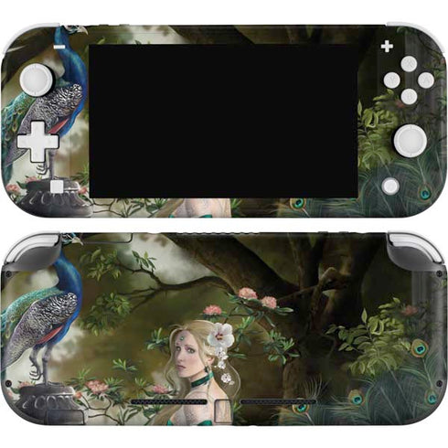 Woman with Peacocks by Nene Thomas Nintendo Switch Lite Skin