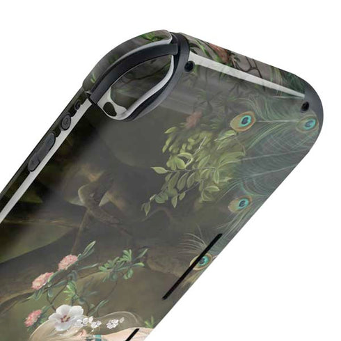 Woman with Peacocks by Nene Thomas Nintendo Switch Lite Skin