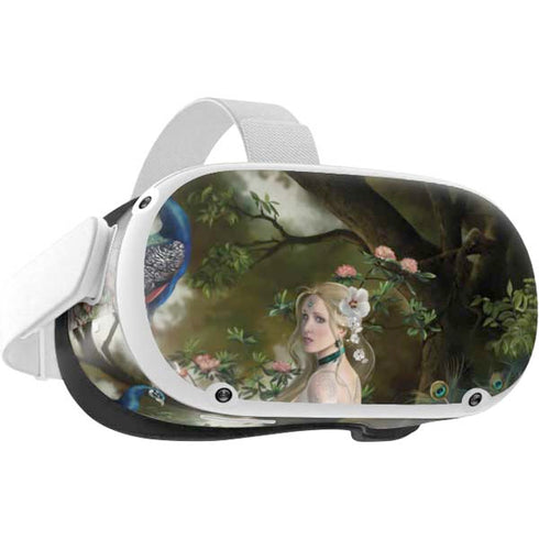 Woman with Peacocks by Nene Thomas Oculus Quest 2 Skin