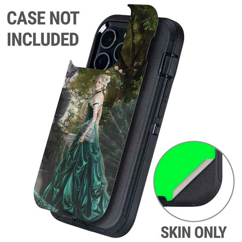 Woman with Peacocks by Nene Thomas Otterbox Defender iPhone Skin
