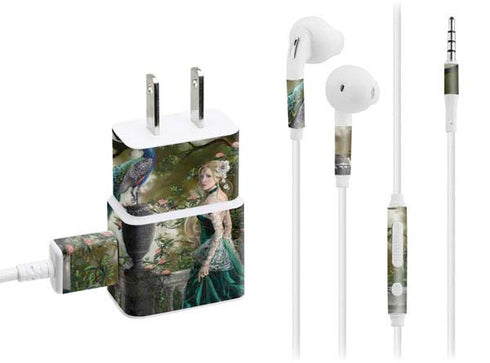 Woman with Peacocks by Nene Thomas Phone Charger Skin