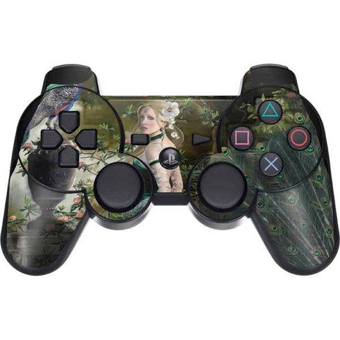 Woman with Peacocks by Nene Thomas PS3 Dual Shock wireless controller Skin