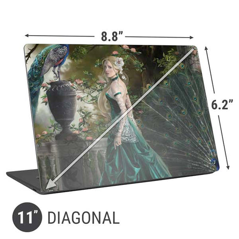 Woman with Peacocks by Nene Thomas Universal Laptop 11in (8.8 x 6.2in) Skin