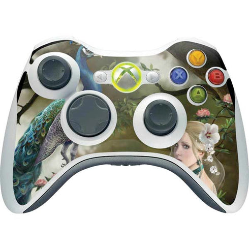 Woman with Peacocks by Nene Thomas Xbox 360 Wireless Controller Skin