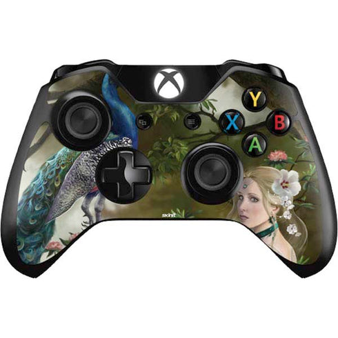 Woman with Peacocks by Nene Thomas Xbox One Controller Skin