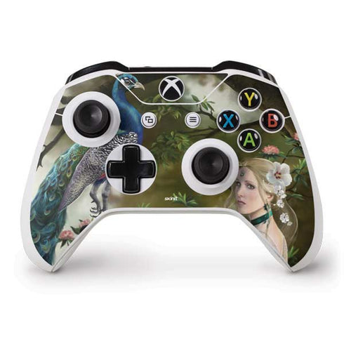 Woman with Peacocks by Nene Thomas Xbox One S Controller Skin