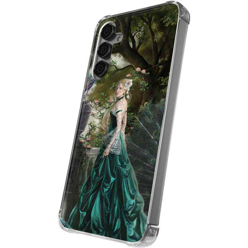 Woman with Peacocks by Nene Thomas Galaxy S24 Plus Clear Case