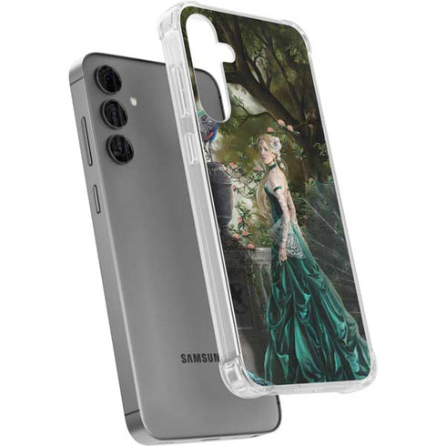 Woman with Peacocks by Nene Thomas Galaxy S24 Plus Clear Case