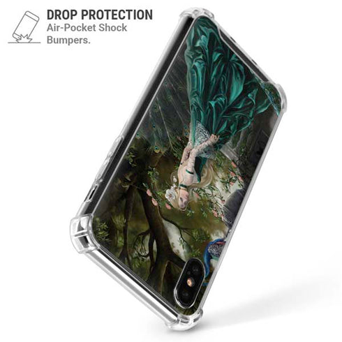 Woman with Peacocks by Nene Thomas iPhone XS Max Clear Case
