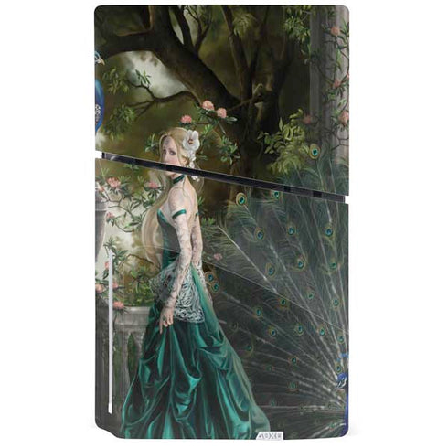 Woman with Peacocks by Nene Thomas PS5 Slim Disk Console Skin