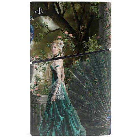 Woman with Peacocks by Nene Thomas PS5 Slim Digital Edition Bundle Skin