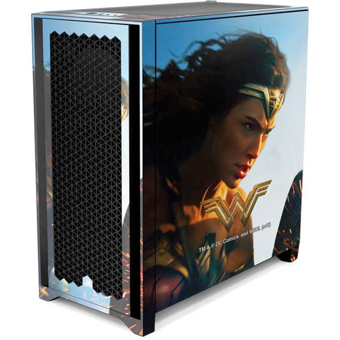 DC Comics Wonder Woman Action Pose Poster Corsair 4000D Tempered Glass Mid-Tower ATX Case Skin